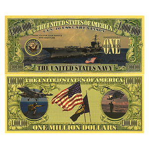11 stijlen US Navy gouden folie bankbiljet 1000000 USD dubbelzijdig 15x7cm verzamelbaar non-valuta cadeau voor veteranen & verzamelaars - Product Image 5