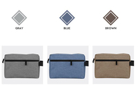 Vente en gros de sac à cosmétiques suspendu de voyage pour hommes avec logo personnalisé en matériau Oxford avec fermeture à glissière bleu pour trousse de toilette pochette