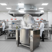 Cuisinière et chaudière à soupe industrielle à induction en acier inoxydable de grande capacité 20000W, robuste et inclinable