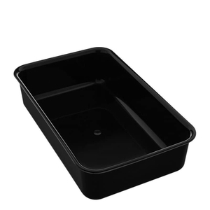 Vassoio rettangolare da banco 36x22 cm nero con bordo arrotondato, vassoio espositore per la conservazione - Product Image 1
