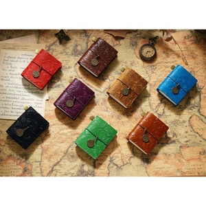 Wholesale Mini Journal Cover Writing Notebook Handmade Vintage Real <b>Leather</b> Notebook Student Gift Hand Book - Product Image 6