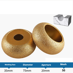 Meule diamantée brasée à bord romain pour le rainurage et le meulage des bords des carreaux de céramique, <span class=keywords><strong>du</strong></span> marbre et <span class=keywords><strong>du</strong></span> quartz - Product Image 5