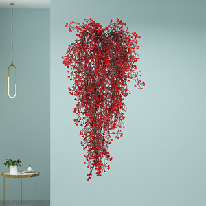 <b>Artificial</b> Hanging Plant Red Fuchsia Vine 30cm-100cm Indoor Decor High Simulation <b>Bouquet</b> Valentine'S Day - Product Image 1