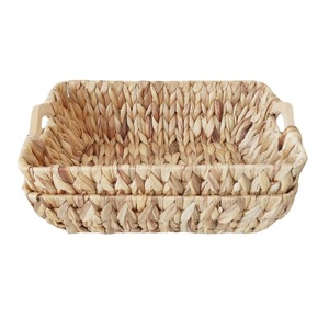 Cesta de almacenamiento tejida a mano, rectangular, de ratán natural, para organización del hogar, para baño, cocina, sala de estar - Product Image 2