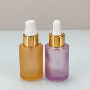 Ensemble d'emballages cosmétiques en gros pour soins de la peau, flacon compte-gouttes en verre bleu mat et tube en plastique bleu, en stock - Product Image 5