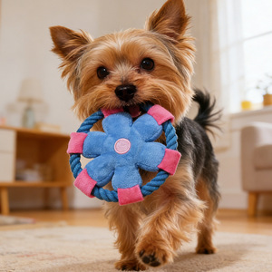 Juguete de Cuerda de Algodón con Forma de Flor para Perros, Resistente a Mordidas, Emite Sonidos, Juguete Interactivo para Mascotas, Apto para Todas las Razas de Perros - Product Image 1