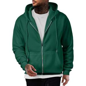 Sweats à capuche décontractés en coton avec cordon de serrage pour hommes, polaire à fermeture éclair complète avec fonction anti-rides, sérigraphiés, tailles XXS à 6XL - Product Image 2