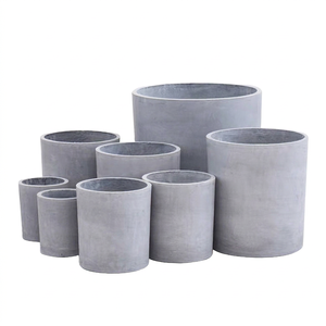 <b>Large</b> Modern Design Glazed Finish Cement Flower <b>Pots</b> Planter Customizable for Home Garden Henge FI-66304 Eco-Friendly Indoor - Product Image 1