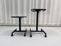 Chariot mobile robuste noir pour projecteur avec plateau, chariot de présentation réglable en hauteur, noir