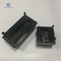 Vente chaude Rectangle Forme En Aluminium Couverture Flip-Up Socket Meubles Table Top Bureau Chambre Hôtel Gestion Des Câbles En Alliage