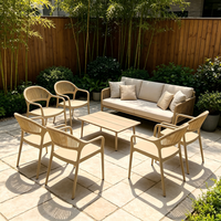 Fauteuil de patio en rotin synthétique HDPE, empilable, résistant à l'eau et toutes les intempéries, idéal pour jardin, balcon, piscine, café, hôtel - Vente en gros usine