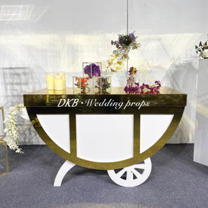 <span class=keywords><strong>DKB</strong></span> Factory niedrigen Preis verkaufen Hochzeits dekoration <span class=keywords><strong>Gold</strong></span> Acryl Schokoriegel Wagen neues Design Dessert Süßigkeiten Wagen Handy - Product Image 4