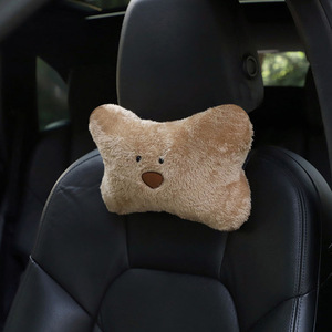 Oreiller de soutien pour la nuque en forme de U, coussin lombaire ergonomique en peluche pour appuie-tête de voiture, accessoires intérieurs de voiture - Product Image 2