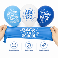 Ballons en latex imprimés pour la rentrée scolaire, bleus et jaunes, ballons de bienvenue pour la première journée scolaire, décoration pour la salle de classe et les fêtes scolaires
