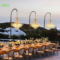 Lustre en cristal pour extérieur, idéal pour réunions annuelles, restaurants, lampes de scène au sol, lumières suspendues pour mariages, support de toile de fond