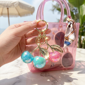 Chaveiro de Liga de Zinco com Cereja de Resina Iridescente <span class=keywords><strong>Kawaii</strong></span> em Tendência, Charm Estético Y2K de Frutas Coloridas para Mochila de Meninas - Product Image 6