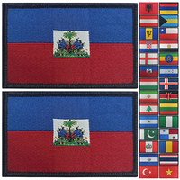 Écusson drapeau de la fierté haïtienne Écusson tactique décontracté en polyester avec conception de drapeau haïtien pour vêtements Chapeaux pour l'affichage du drapeau haïtien