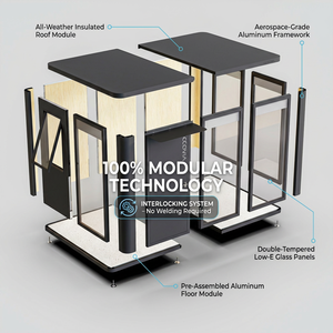 Casa Modular <span class=keywords><strong>de</strong></span> Aluminio para Jardín, Sin Necesidad <span class=keywords><strong>de</strong></span> Grúa, Estudio Moderno para Patio Trasero, Pequeña Casa Modular, Contratista <span class=keywords><strong>de</strong></span> Construcción en EE. UU. - Product Image 2