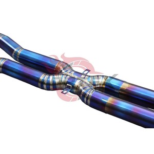 Kit d'échappement Vortex 100% en titane à fixation directe pour F06 M6 4.4T Performance Racing Valvetronic Catback, silencieux à découpe en forme de pie, système bleu. - Product Image 5