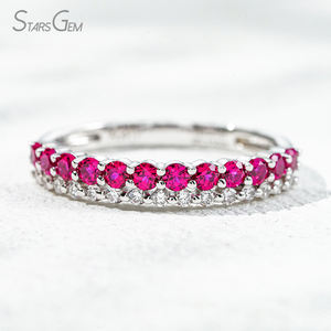 Starsgem Diamante Band Fine Jewelry <b>Man</b> Made Diamant Wedding <b>Ring</b> Half Entirety 10K gold Lab Grown Diamond Band <b>Rings</b> - Product Image 3