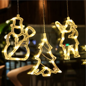Offre Spéciale Lumière De Noël Led Fenêtre Sucker Lustre Élans Cloche Angle Grand Coeur Cupidon Partie De Vacances De Noël Lumière Décorative - Product Image 4