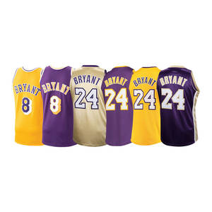 Maillots de <span class=keywords><strong>basket</strong></span>-ball américains brodés jaunes et violets pour toutes les équipes des États-Unis, vente en gros, 8/24 <span class=keywords><strong>Bryant</strong></span> - Product Image 6