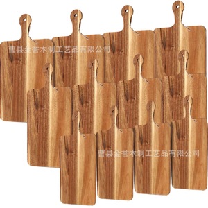 Acacia Wood <b>Tray</b> With Handle Natural Color Serving Platter For Hotel Coffee <b>Tea</b> Dining - Product Image 5