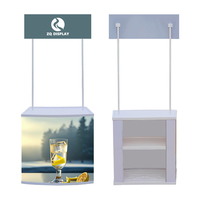 Table promotionnelle portable en plastique ABS/PP durable avec support métallique, table pliante de bar, comptoir d'affichage avec impression numérique de logo personnalisé