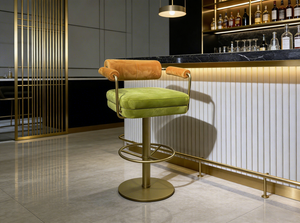 Silla Giratoria <span class=keywords><strong>de</strong></span> Metal Moderna, Sencilla y Elegante, <span class=keywords><strong>de</strong></span> Lujo Ligero, para Hotel y Sala <span class=keywords><strong>de</strong></span> Estar - Product Image 4