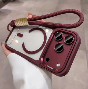 เคสโทรศัพท์ใสแบบแม่เหล็กพร้อมสายคล้องคอ  ขอบโลหะสีใส  สำหรับ iPhone 18 Pro Max 17Air 16 - Product Image 1