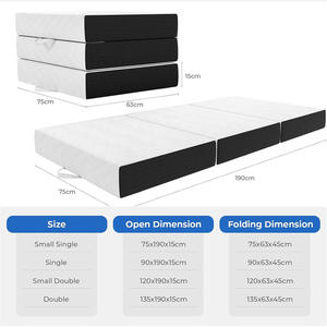 Colchón Triple <span class=keywords><strong>Plegable</strong></span> Personalizado de Fábrica, Colchón <span class=keywords><strong>Plegable</strong></span> para Invitados, Colchón de Espuma Triple <span class=keywords><strong>Plegable</strong></span>, Venta al por Mayor B2B OEM/ODM - Product Image 3