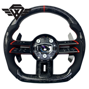 Volante Deportivo Personalizado de Lujo en Fibra de Carbono Real y Cuero, Compatible con W223 809Y W205 W464 Clase E, Alta Calidad - Product Image 1