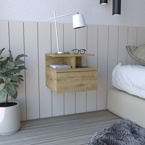 Adele <b>Floating</b> Nightstand With Drawer And Open Storage <b>Shelves</b> For Bedroom - Product Image 1