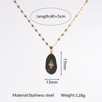 Collar Delicado para Mujer con Incrustaciones de Piedras Naturales de Diferentes Formas, Hipoalergénico e Impermeable, con Símbolo Dorado, N860