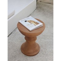 Meja Kopi Samping Desain Nordik Vintage Warna Kayu Alami Minimalis Modern dengan Permukaan Kaca Stainless Steel Motif Kayu