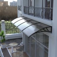 Auvent de fenêtre réglable manuel en alliage d'aluminium recouvert de polycarbonate, protection contre la pluie, protection UV, coupe-vent, pour terrasse extérieure