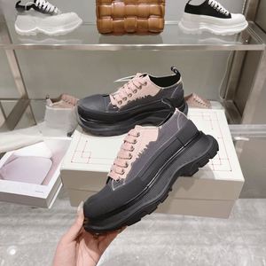 Alexander Unisex White Canvas Chunky Platform Mc.Sneakers with Black Laces Streetwear Casual Footwear Queen - Product Image 5