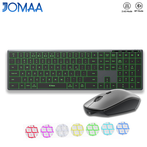 ชุดคีย์บอร์ดและเมาส์ JOMAA RGB Backlit รุ่น Daul แบบชาร์จได้ คีย์บอร์ดอะลูมิเนียมอัลลอยด์ตามหลักสรีรศาสตร์ สำหรับ Mac Windows แล็ปท็อป - Product Image 1