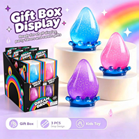 Jouet sensoriel anti-stress extensible en TPR transparent à paillettes en forme de goutte d'eau, cadeau pour enfants et adultes