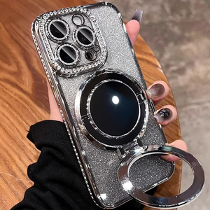 กระจกเงาเคลือบเพชรสุดหรูพร้อมตัวยึดเคสโทรศัพท์แม่เหล็กสำหรับ iPhone 16 15 14PLUS 13 12 PRO MAX 11 - Product Image 1