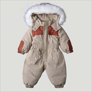 1-4 Years Girl Winter Down Jackets Jumpsuit for Children <b>Toddler</b> <b>Snowsuit</b> Coat - Product Image 1