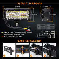NAO 4 "7" 42 "pouces ambre camion lumières Led modernes 4x4 hors route 12V 24V 60W 72W 120W Led remorque lumières rampe voiture tout-terrain Led Bar