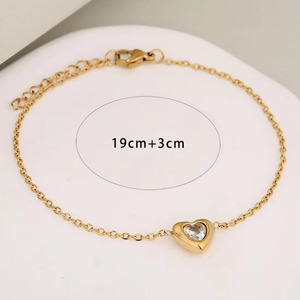 Set di gioielli minimalista con zirconi intarsiati a forma di cuore, 3 in 1, in acciaio inossidabile, argento e oro, per donna, ideale per appuntamenti e feste, gioielli impilabili. - Product Image 5