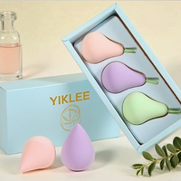 Batidora de belleza con logotipo personalizado, cajas de embalaje de papel, juego de esponjas en polvo, Cajas de Regalo para esponjas de maquillaje