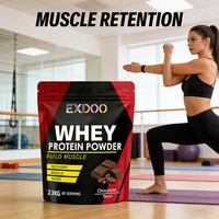 Poudre de Protéine de Lactosérum Dorée pour Adultes en Gros d'Usine, Double Richesse au Chocolat, Complément Sportif pour Prise de Masse Musculaire 50g+ Protéines