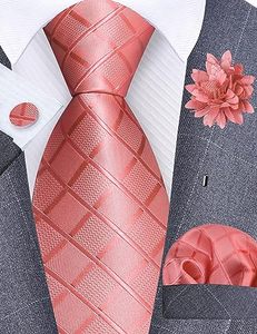 3.15" (8cm) <strong>Mens</strong> Tie and Lapel Pin Plaid Checkered Necktie <strong>Hankerchief</strong> Cufflinks Set for <strong>Men</strong> Business Wedding Party - Product Image 2