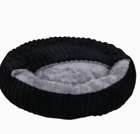 Coussin rond en velours côtelé doux avec capuche pour animaux de compagnie, nid douillet en peluche pour petits chats et chiens, utilisation en intérieur