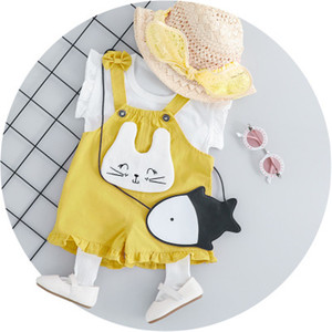 Ensemble formel pour filles motif princesse et lapin, T-shirts de marque et pantalons à jambes larges pour enfants, boutique en ligne en gros - Product Image 5