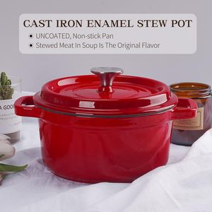 Bonne vente 300ML émail <span class=keywords><strong>fonte</strong></span> cuisson Mini Pot coloré petit pot à soupe casserole avec poignées - Product Image 3