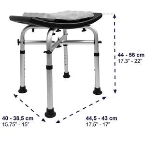 Padded Shower <b>Stool</b> (150 kg), <b>Bathroom</b> Chair Bench for Seniors Black KMINA K30009 - Product Image 2
